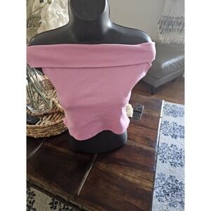 Altar'd State Pink Off The Shoulder Top Large